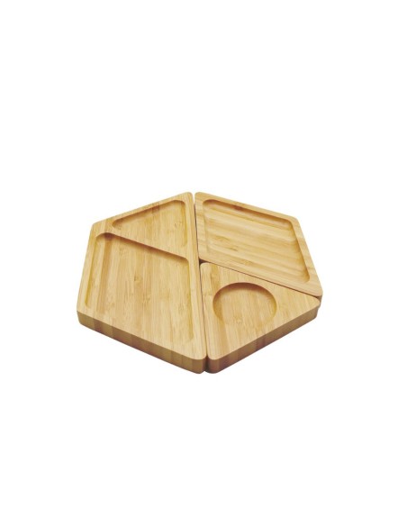 Petisqueira de Bambu Hexagonal Desmontavel em 3 Partes