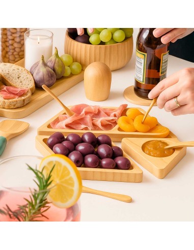 Petisqueira de Bambu Hexagonal Desmontavel em 3...