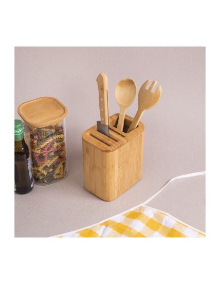 Porta Facas e Utensilios de Bambu Suporte Natural ECO 1un