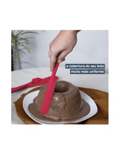 Espatula de Confeiteiro Reta Silicone Vermelho Pequeno 24cm 2