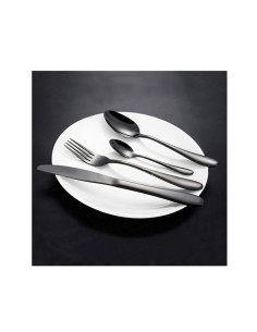 Colher de Sobremesa Preto Talher Metal Inox Inteiro 1 un 2