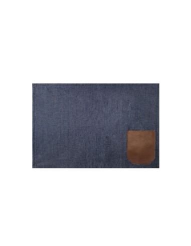 Lugar Americano Jeans Bolso Couro Porta Talheres 1un