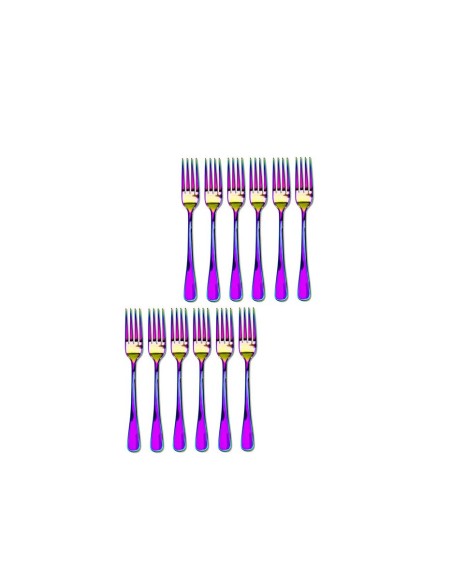 Garfo de Sobremesa Furta Cor Talher Metal Inox Jogo 12un