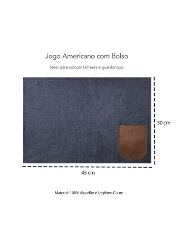 Lugar Americano Jeans Bolso Couro Porta...