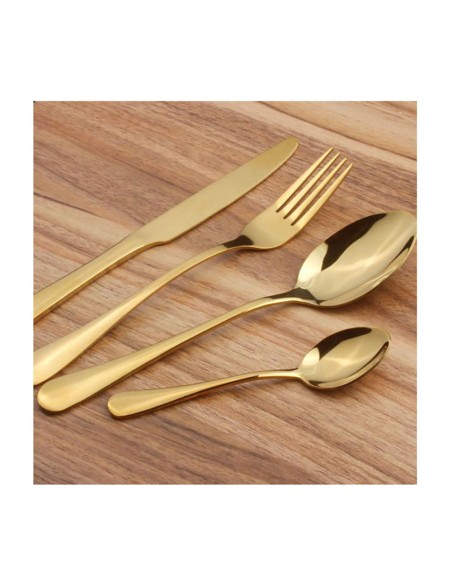 Garfo de Sobremesa Dourado Ouro Talher Metal Jogo 12un