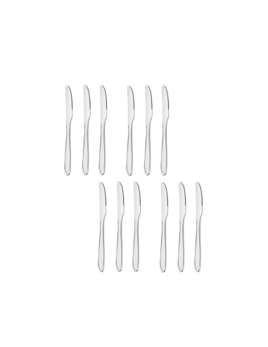 Faca de Sobremesa Jogo Talheres Aço Inox Victoria 12un
