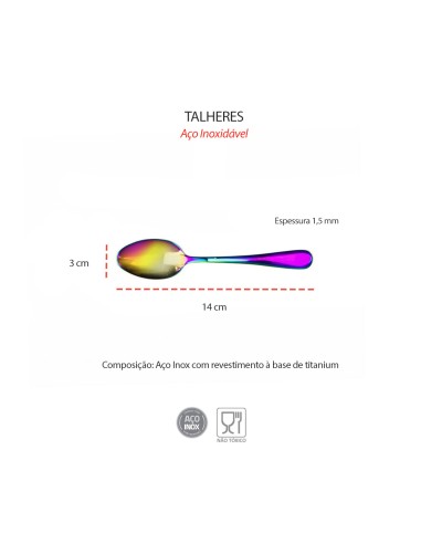 Colher de Cha Furta Cor Aço Inox Colorido Elite...