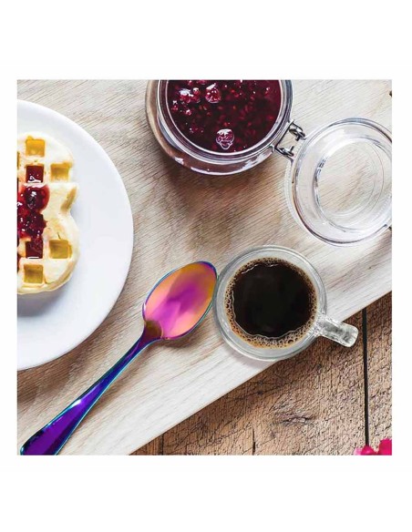 Colher de Cha Furta Cor Aço Inox Colorido Elite Jogo 12un