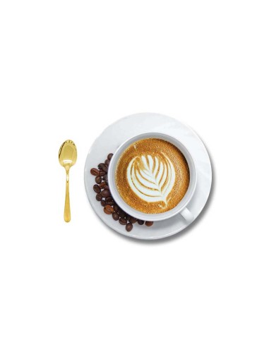 Colher de Cafe Dourado Colheres Metal Jogo 12un