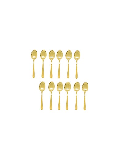 Colher de Cafe Dourado Colheres Metal Jogo 12un