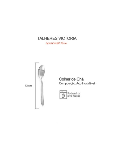 Colher de Cha Colheres Talheres Aço Inox...