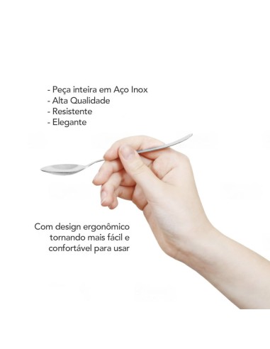 Colher de Cha Inox Resistente Elegante Elite 12un