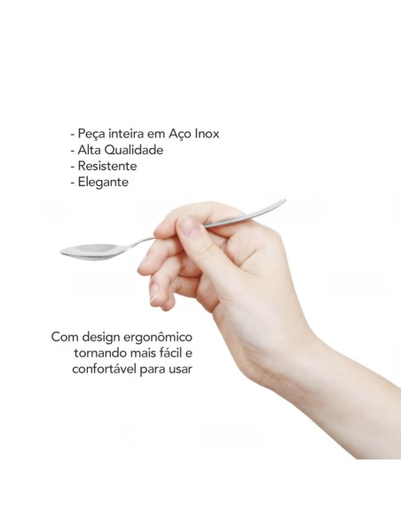 Colher de Cha Inox Resistente Elegante Elite 12un