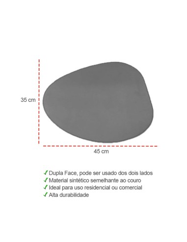 Lugar Americano Organico Dupla Face Preto...