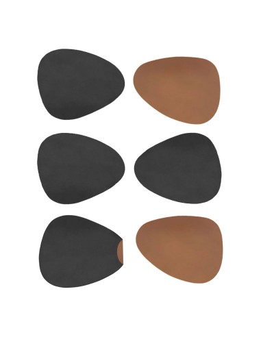 Jogo Americano Organico Dupla Face Preto Marrom...