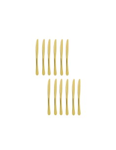 Faca de Sobremesa Inox Dourado Talher Metal Inteiriço 12un