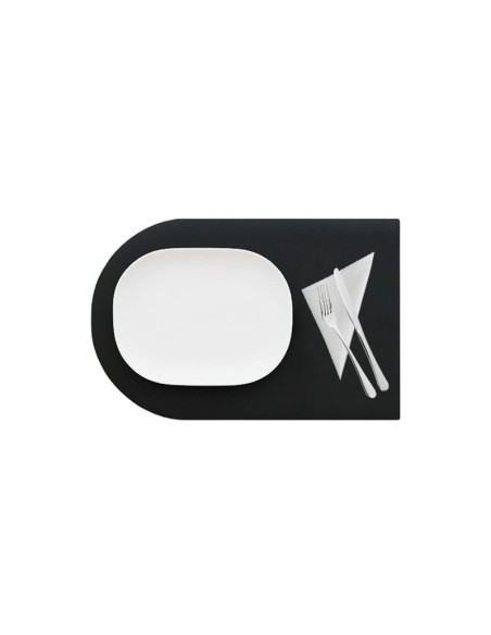 Lugar Americano Organico Reto Dupla Face Preto Marrom 1un