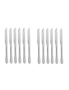 Faca de Mesa Churrasco Inox Resistente Serrilhada Elite 12un