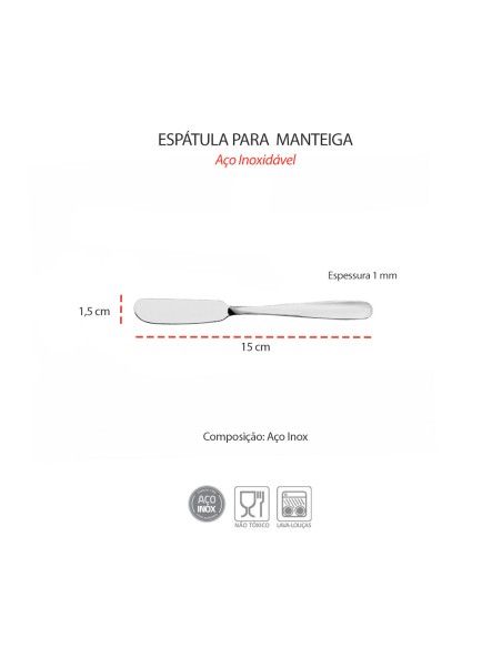 Espatula para Manteiga Aço Inox Talher Gourmet
