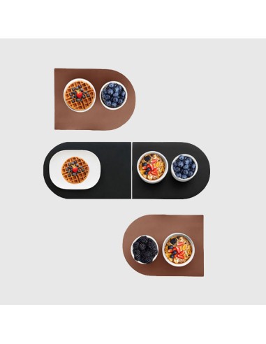 Jogo Americano Organico Reto Dupla Face Preto...