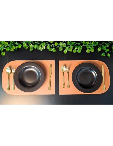 Jogo Americano Organico Reto Dupla Face Preto...