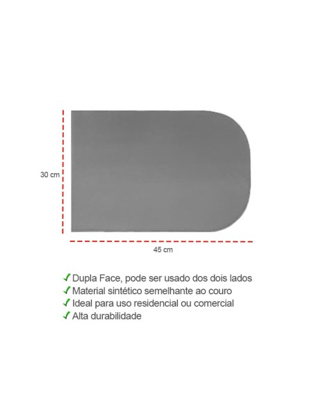 Jogo Americano Organico Reto Dupla Face Preto Marrom 6un