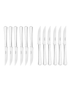 Faca de Mesa Carne Serrilhada Aço Inox Talheres Buffet...