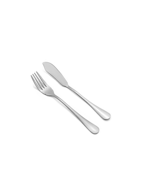 Garfo e Faca Talheres para Peixe Aço Inox Prata 1Par