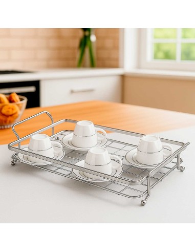 Bandeja Prata Aço Servir Decorar Festa Buffet...