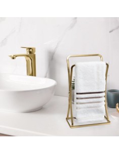 Porta Toalha Rosto Lavabo Suporte Dourado Fosco Ouro Velho 2