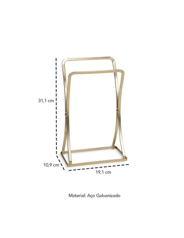 Porta Toalha Rosto Lavabo Suporte Dourado Fosco...