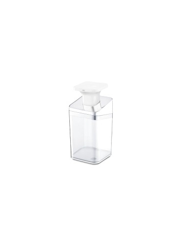 Porta Sabonete Liquido Branco Dispenser Quadrado Transparente