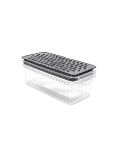 Pote Ralador Tampa Hermetica Plastico BPA Free Cinza 860ml