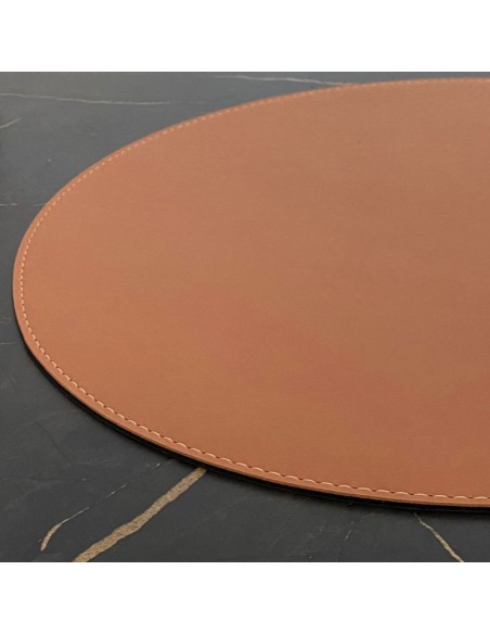 Lugar Americano Redondo Sousplat Marrom Preto Dupla Face 1un