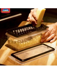 Pote Ralador Tampa Hermetica Plastico BPA Free Cinza 860ml 2