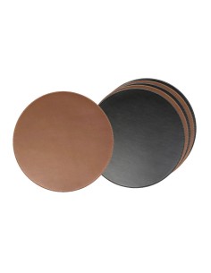 Jogo Americano Redondo Sousplat Marrom Preto Dupla Face 6un