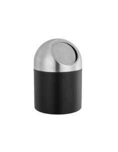 Lixeira de Pia Lavabo Escritorio Mini Inox Preto 1,5L