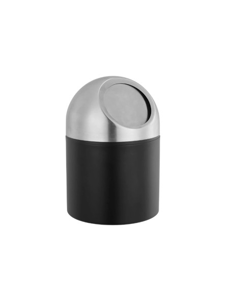 Lixeira de Pia Lavabo Escritorio Mini Inox Preto 1,5L