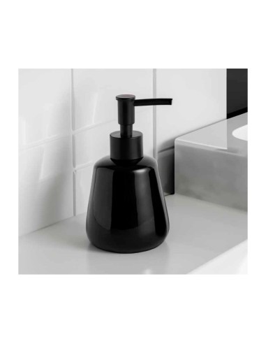 Porta Sabonete Liquido Dispenser Ceramica Preto...