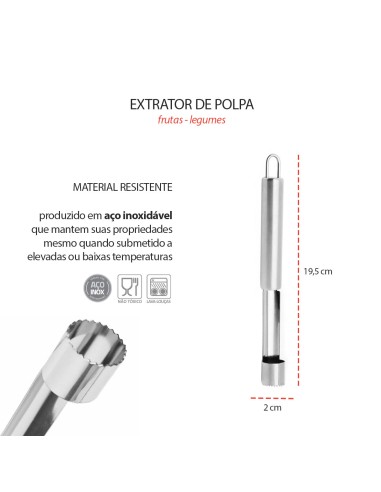 Extrator de Polpa Frutas Legumes Cabo Aço Inox