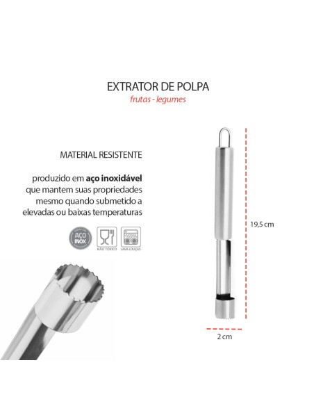Extrator de Polpa Frutas Legumes Cabo Aço Inox