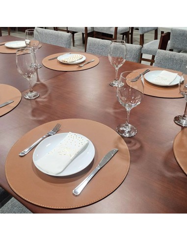 Jogo Americano Redondo Sousplat Marrom Preto...