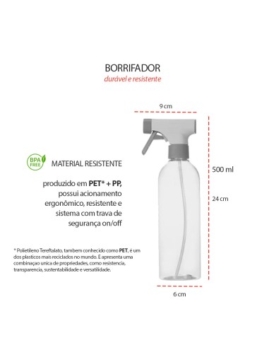 Borrifador Spray Multiuso Limpeza Cinza Bege...