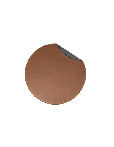 Lugar Americano Mini Redondo Marrom Preto Dupla Face 1un