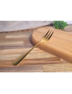 Garfo de Sobremesa Bolo Dourado Talheres Inox Restaurante 2