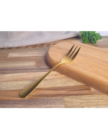 Garfo de Sobremesa Bolo Dourado Talheres Inox Restaurante