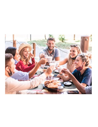 Lugar Americano Mini Redondo Marrom Preto Dupla...