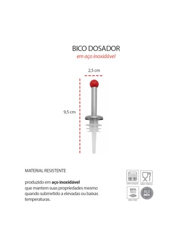 Bico Dosador de Azeite Garrafas Bebidas Inox e...