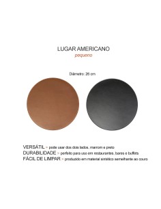 Jogo Americano Mini Redondo Marrom Preto Dupla Face... 2
