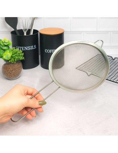 Peneira Inox Cabo Aço Cozinha Confeitaria 18cm